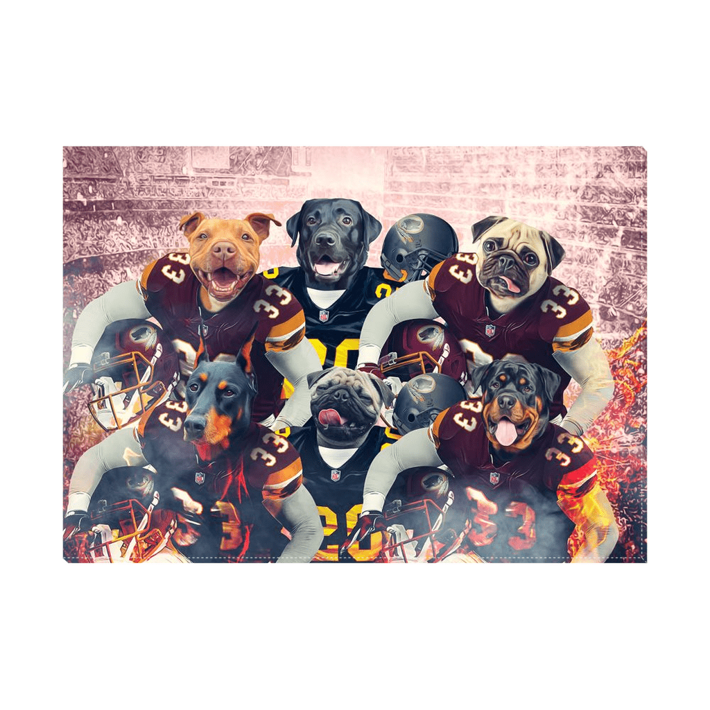 &#39;Washington Doggos&#39; Personalized 6 Pet Standing Canvas