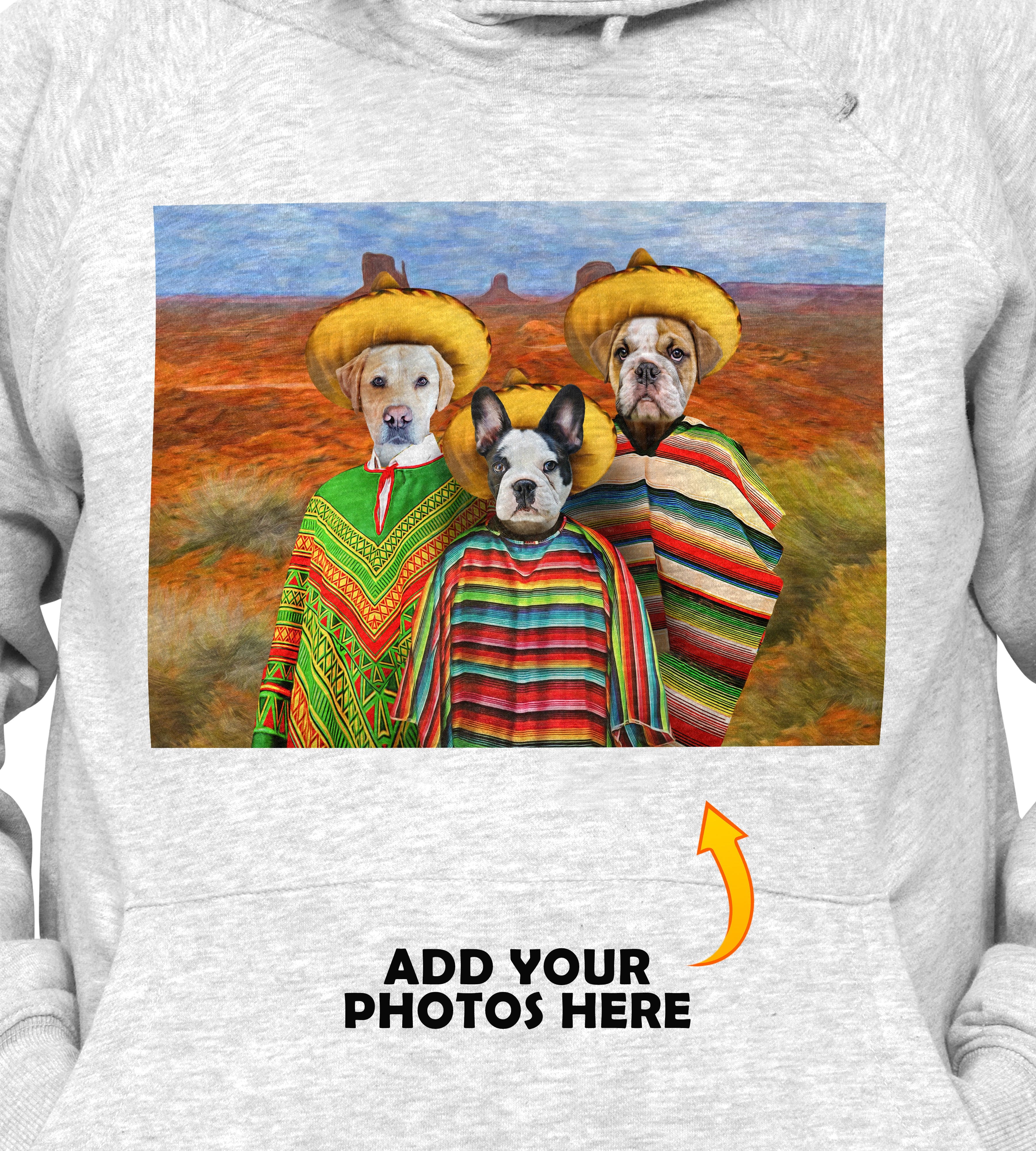 Sudadera con capucha personalizada para 3 mascotas 3 Amigos