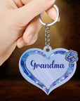 Grandma - Mom Heart Pets Kids, Multi Colors Personalized Acrylic Keychain