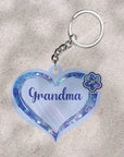 Grandma - Mom Heart Pets Kids, Multi Colors Personalized Acrylic Keychain