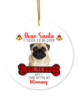 Photo Upload Live Preview Ornament - Dear Santa