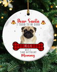 Photo Upload Live Preview Ornament - Dear Santa