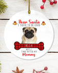 Photo Upload Live Preview Ornament - Dear Santa
