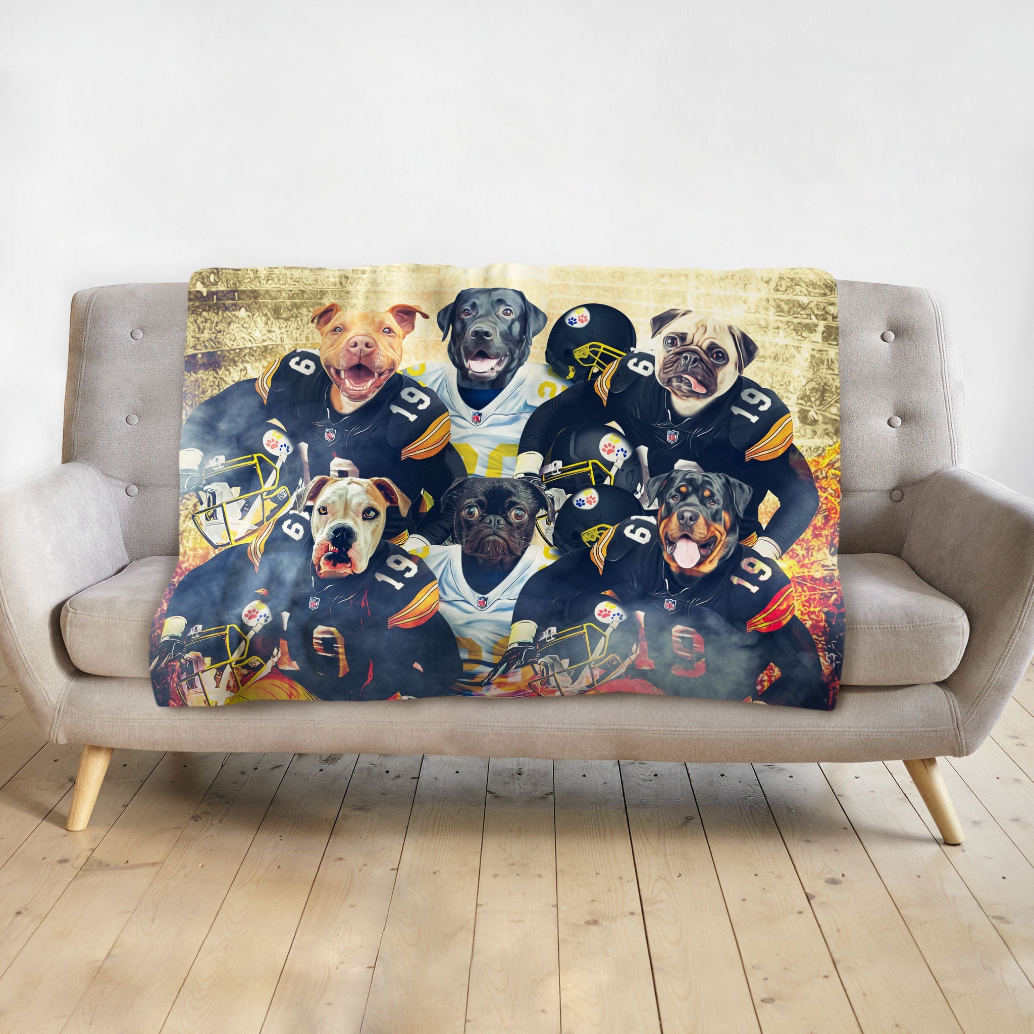 &#39;Pittsburgh Doggos&#39; Personalized 6 Pet Blanket