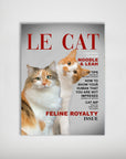 Personalized 'Le Cat' poster featuring two adorable cats on a magazine cover design.