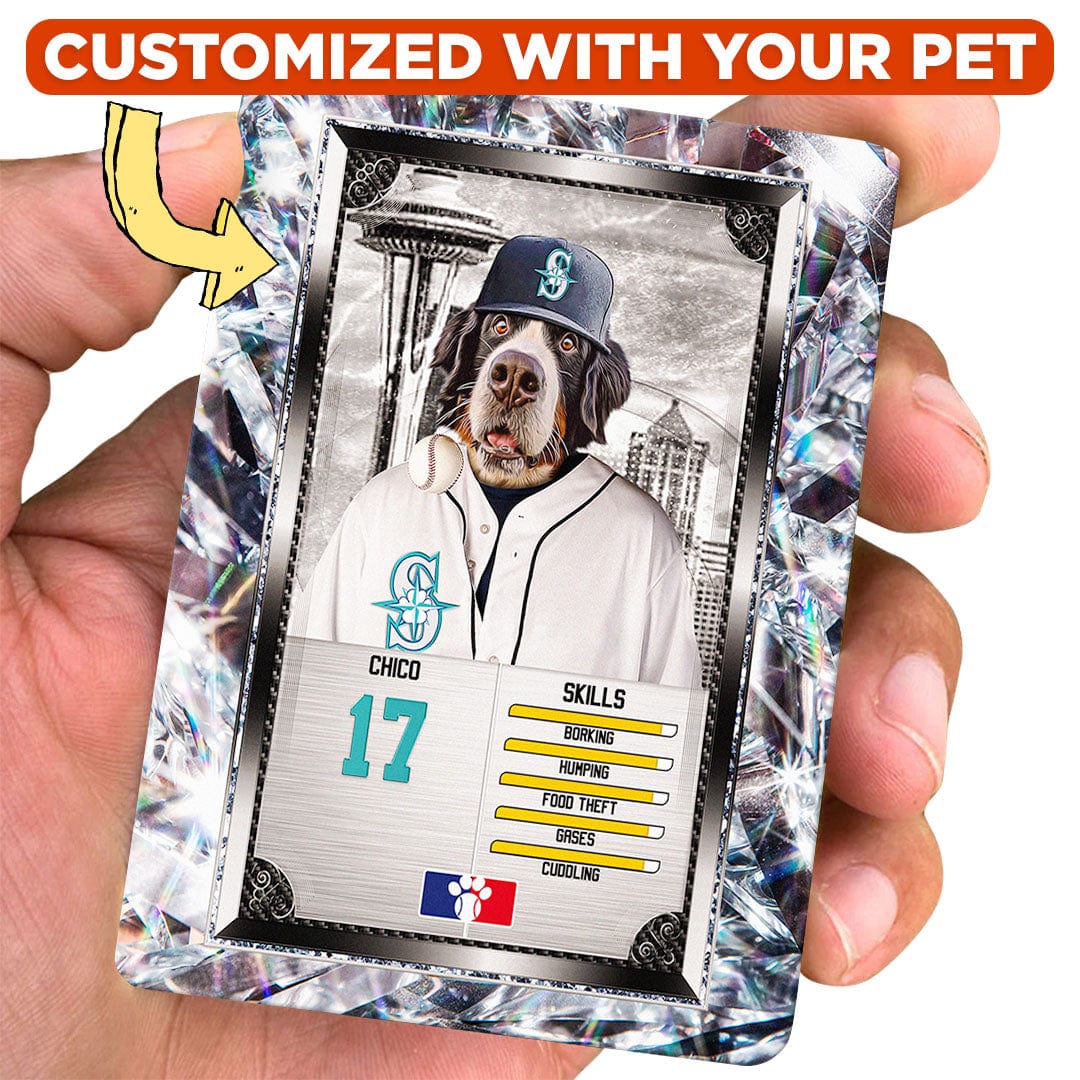 Seattle Mariner Paws' Personalized Pet Baseball Trading Card – doggovinci