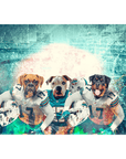 'Miami Doggos' Personalized 3 Pet Standing Canvas