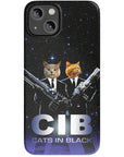 'Cats in Black' Personalized 2 Pet Phone Case