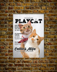 'Playcat' Personalized 2 Pet Poster