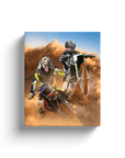 'The Motocross Riders' Personalized 2 Pet Canvas