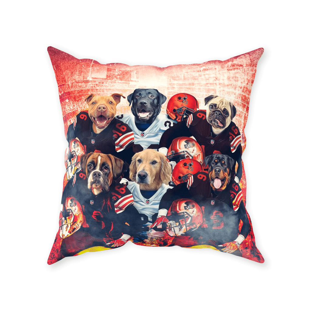 &#39;Cleveland Doggos&#39; Personalized 6 Pet Throw Pillow
