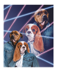 '1980s Lazer Portrait' Personalized 2 Pet Standing Canvas