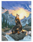 'The Retro Wolf' Personalized Pet Blanket