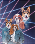 '1980s Lazer Portrait' Personalized 2 Pet Puzzle