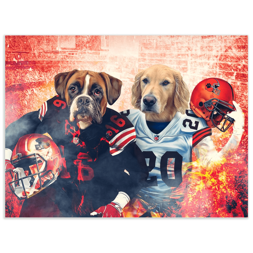 &#39;Cleveland Doggos&#39; Personalized 2 Pet Poster