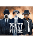'Peaky Woofers' Personalized 3 Pet Standing Canvas