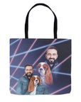 '1980s Lazer Portrait Pet(Female)/Human(Male)' Personalized Tote Bag