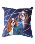 '1980s Lazer Portrait (Female)' Personalized Pet Throw Pillow