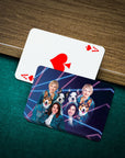 '1980s Lazer Portrait 2 Pet & Humans(Females)' Personalized 4 Pet Playing Cards