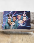 '1980s Lazer Portrait 2 Pet & Humans(Males)' Personalized Blanket