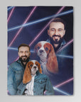 '1980s Lazer Portrait Pet(Female)/Human(Male)' Personalized Blanket