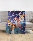 '1980s Lazer Portrait' Personalized 2 Pet Blanket