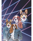 '1980s Lazer Portrait' Personalized 2 Pet Digital Portrait
