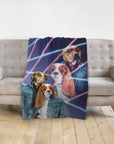 '1980s Lazer Portrait' Personalized 2 Pet Blanket