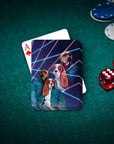 '1980s Lazer Portrait' Personalized 2 Pet Playing Cards