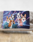 '1980's Lazer Portrait (Females)' Personalized 3 Pet Blanket