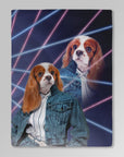 '1980s Lazer Portrait (Female)' Personalized Pet Blanket