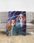 '1980s Lazer Portrait (Female)' Personalized Pet Blanket