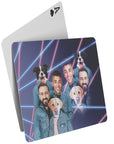 '1980s Lazer Portrait 2 Pet & Humans(Males)' Personalized Pet Playing Cards