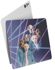 '1980's Lazer Portrait (Males)' Personalized 3 Pet Playing Cards