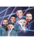 '1980s Lazer Portrait 1 Pet/Humans(Males)' Personalized Standing Canvas