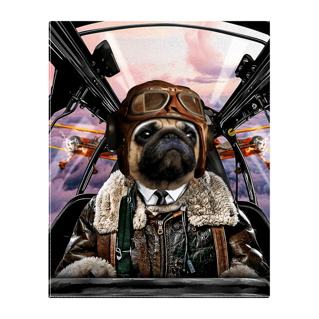 &#39;The Pilot&#39; Personalized Pet Standing Canvas