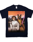 'Princess Leidown & Jedi-Doggo' Personalized 2 Pet T-Shirt