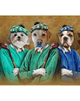 'The Golfers' Personalized 3 Pet Standing Canvas