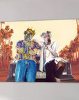 Personalized 2 pet canvas featuring dogs in '2Paw and Notorious D.O.G. California Edition' style.