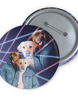 1980s Lazer Portrait ( 1 - 4 Pets) Custom Pin