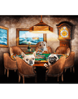 'The Poker Players' Personalized 3 Pet Standing Canvas