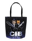 'Cats in Black' Personalized 2 Pet Tote Bag