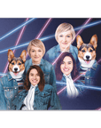 '1980s Lazer Portrait 1 Pet/Humans(Females)' Personalized Poster