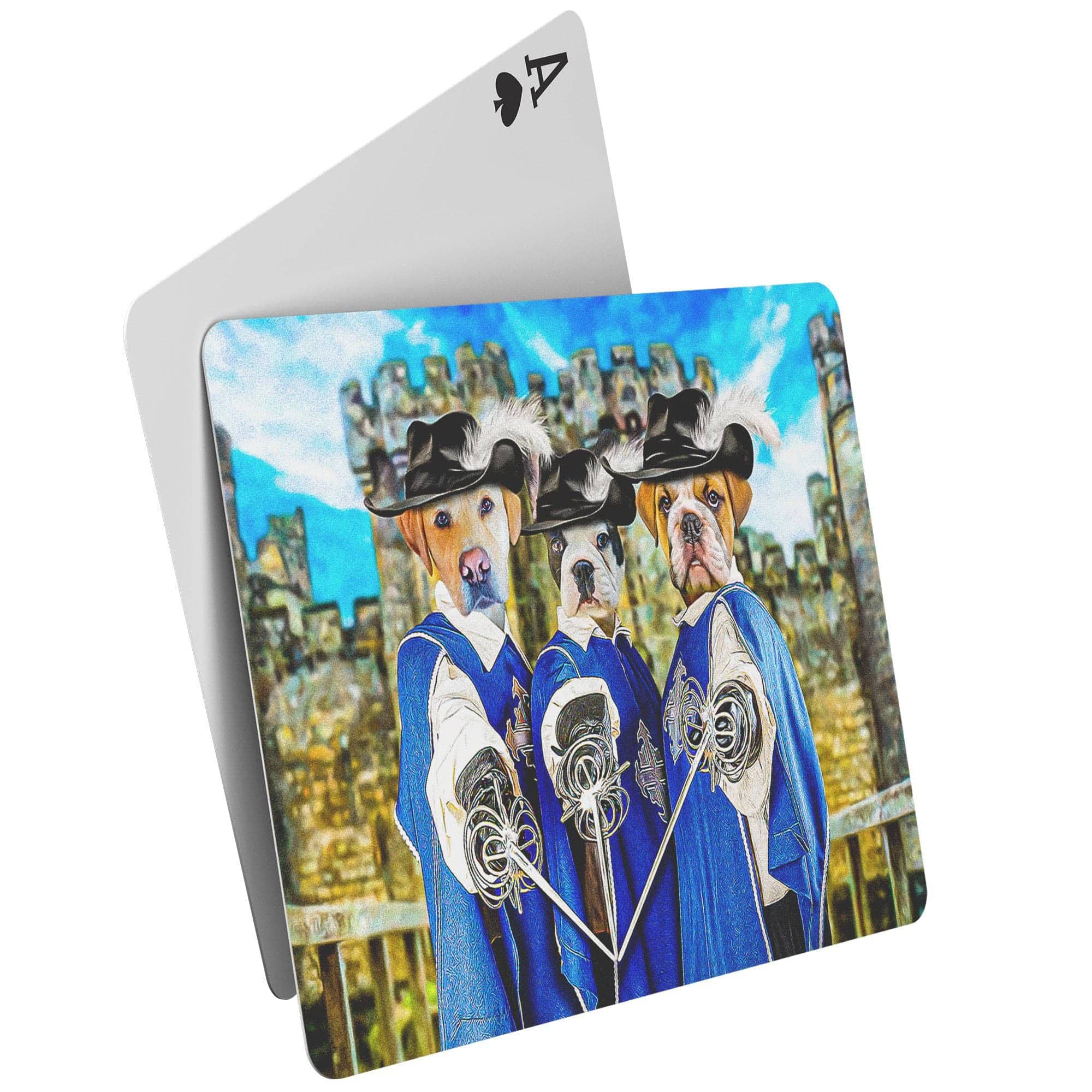 &#39;3 Musketeers&#39; Personalized 3 Pet Playing Cards