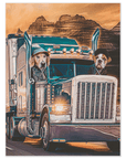 'The Truckers' Personalized 2 Pet Poster