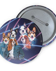 1980s Lazer Portrait ( 1 - 4 Pets) Custom Pin