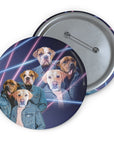 1980s Lazer Portrait ( 1 - 4 Pets) Custom Pin