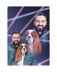 '1980s Lazer Portrait Pet(Female)/Human(Male)' Personalized Standing Canvas