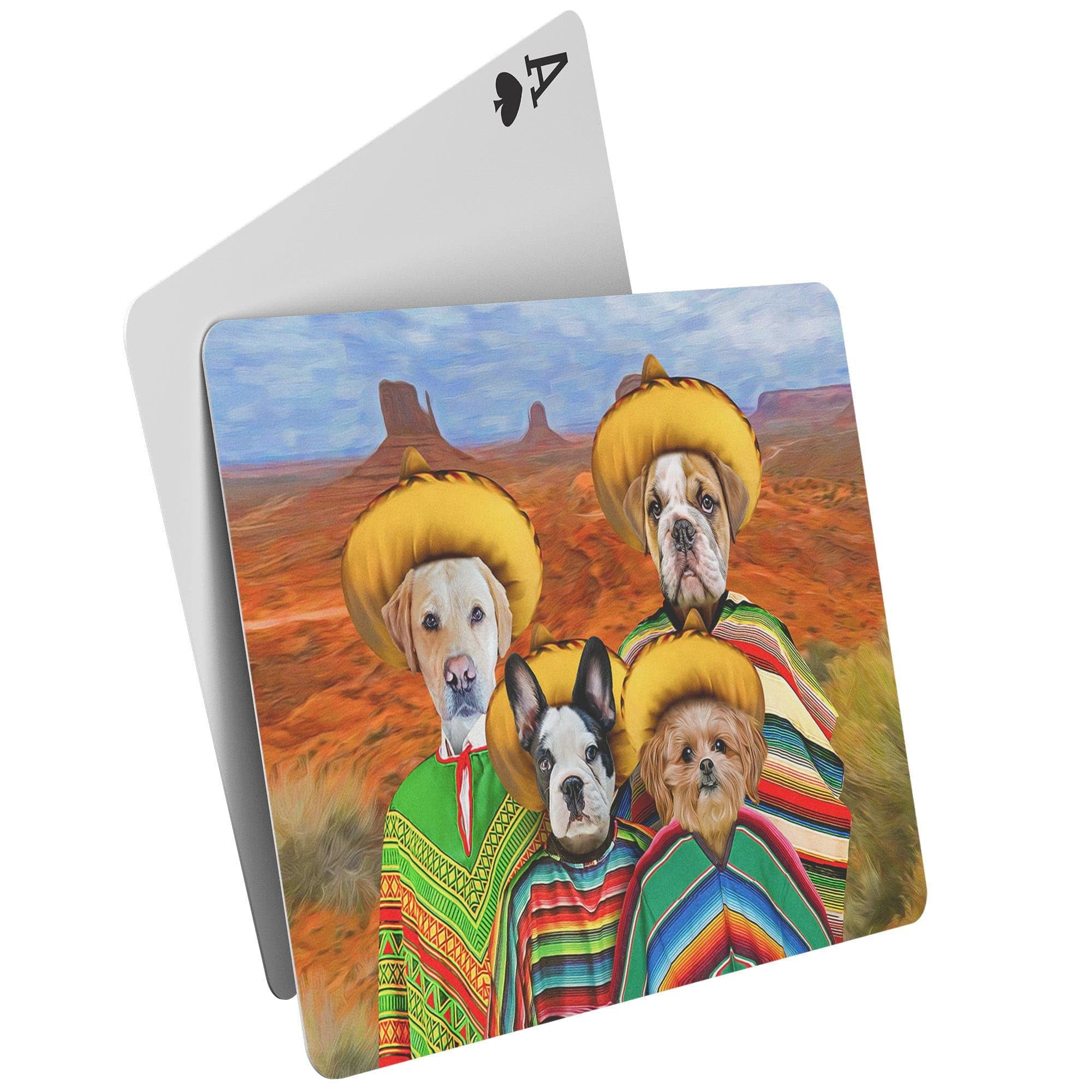 &#39;4 Amigos&#39; Personalized 4 Pet Playing Cards