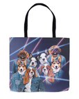 '1980's Lazer Portrait (4 Females)' Personalized 4 Pet Tote Bag